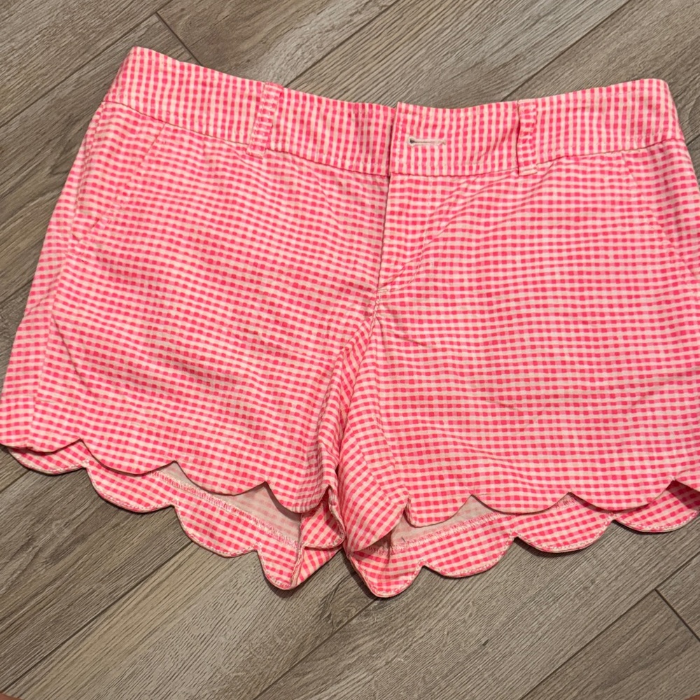 Lilly Pulitzer Pink Gingham Scalloped Shorts